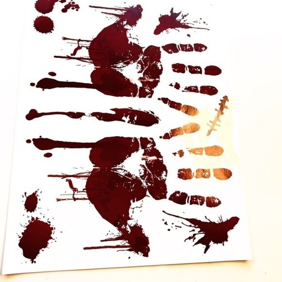 8 Halloween Stickers Fadeless Real Looking Scissors Hammer Bloody Hand. - Picture 4 of 11